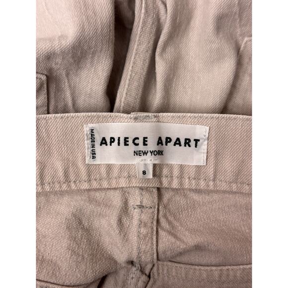 Apiece Apart Jeans 8 Womens High Rise Cropped Wide Leg Beige Denim - Picture 7 of 8